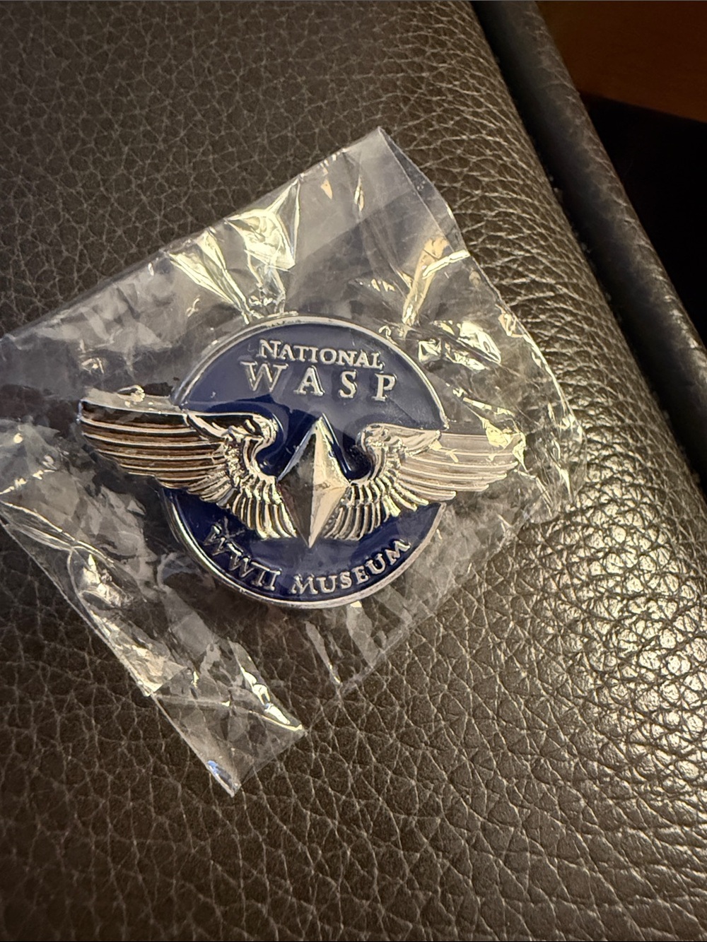 Vintage Navy & Silver Enamel Cuff Links - Winged Emblem